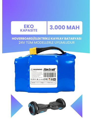 Hoverboard / Elektrikli Kaykay Bataryası 24v 3.000mah Pil