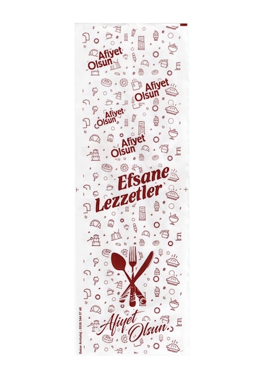Çatal Kaşık Kılıfı Kuşe Efsane Lezzetler 8x24 Cm-1000 Adet