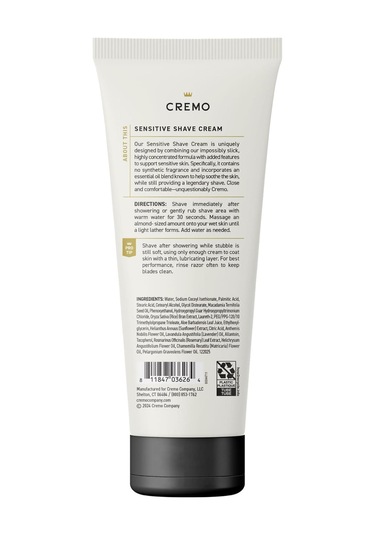 Cremo Sensitive Hassas Ciltler İçin Tıraş Kremi 177ml