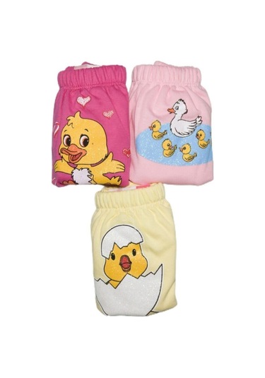 Ördek Serisi 3 Adet Kız Bebek Alıştırma Külodu 2 Numara 15 - 20 Kg 3 Adet