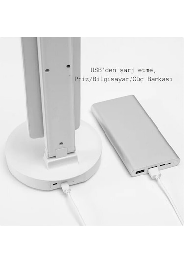Techtic 5in1 Çok Fonksiyonlu Şarjlı Masa Lambası+saat+termometre