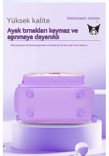 Sevimli Kuromi Öğrenci Hafif Okul Çantası - Mor - Küçük