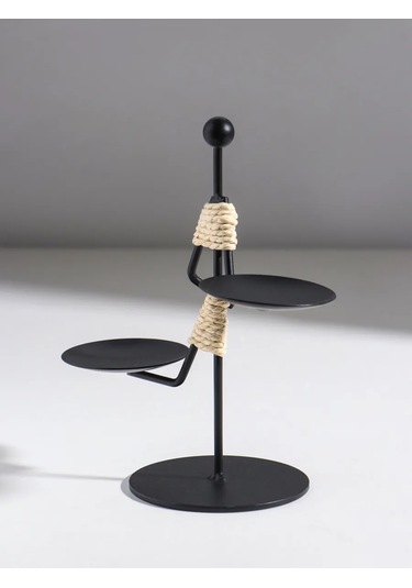 Simalend Mum İçin Metal Figürlü Şamdan 458077852 Siyah