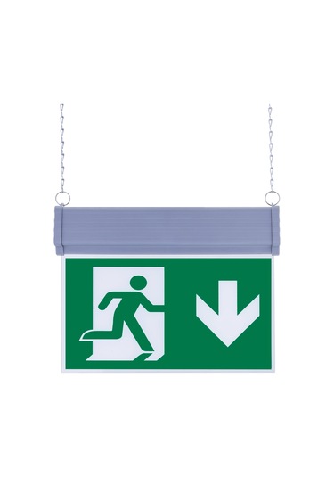 Sg051-a1 Çift Yönlü Acil Yönlendirme Armatürü Zincirli Aşağı Yeşil