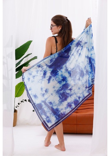 Tarzını Seç İç Gösterir Transparan Pareo - Gök Mavisi Model 150x95 Cm Çok Renkli