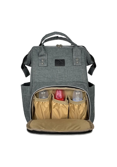 Stylo Star Anne Bebek Bakım Sırt Çantası + Termos Çanta Gri