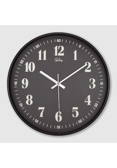 Galaxy 221-sd-1 Serisi Eskitme Metal Görünümlü Sessiz Akar Modern Duvar Saati 30 Cm Siyah