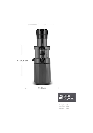 Karaca Fresh Press Slow Juicer Yavaş Sıkım Katı Meyve Sıkacağı