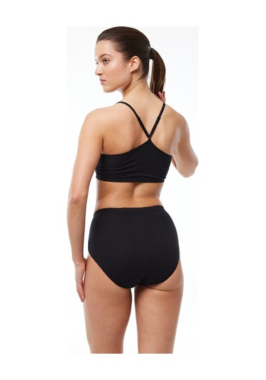 Malabadi Kadın Siyah 6 Lı Paket %100 Pamuk Yüksek Bel Bato Külot 156-e Siyah