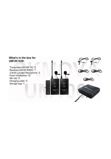 Ckmova Um100 Kit 6 Apple Uyumlu iPhone iOS için Kablosuz Yaka Mikrofon Seti