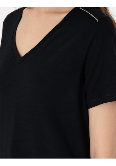 Pierre Cardin Kadın Siyah Tişört 50301461-vr046 Siyah