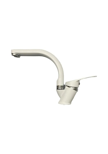 Beyaz Krom Banyo Lavabo Bataryası Musluğu Çeşmesi Çift Su Girişli