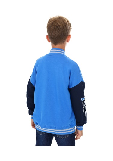 Toontoy Erkek Çocuk Nakışlı Kolej Hırka Saks