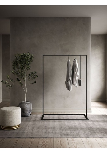 Sort Siyah Metal Elbise Askılığı Büyük Siyah2