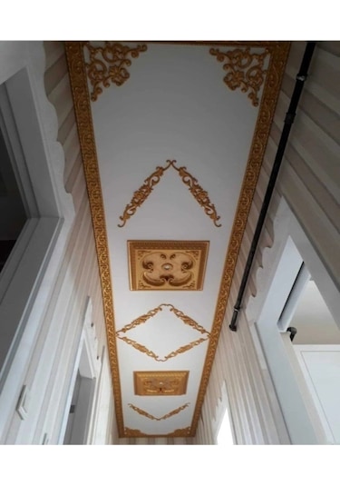 60x60 Kare Altın Renk Saray Tavan Göbek