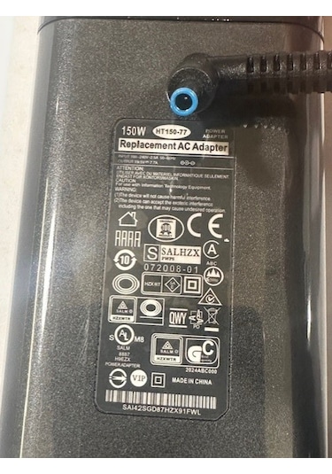 19.5 Volt 7.7 Amper Hp Uyumlu Notebook Adaptör 150 Watt 4.5 Mm 3.0 Mm Notebook Adaptör