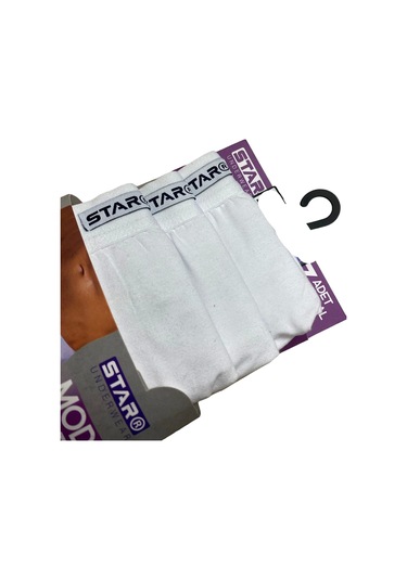 Star 109 Erkek 3'lü Modal Slip Beyaz
