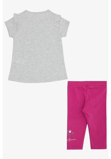 Breeze Kız Çocuk Kapri Taytlı Takım Çifti Kız Baskılı 1-4 Yaş, Açık Gri Melanj-açık Gri Melanj Açık Gri Melanj