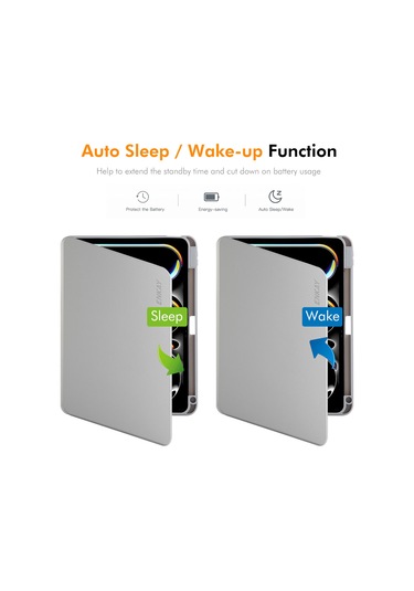 İpad Pro Uyumlu 12,9 İnç 2018 / İpad Pro 12.9 2020 / İpad Pro 12.9 2022 / İpad Pro 12.9 2021 / İpad Pro 12.9 2. Nesil 2022 / İpad Air 13 2024 İçin Enkay Hat Prens Stand Kılıf Tpu+pu Otomatik Uyandırma / Uyku 360 Derece Dönebilen Tablet Kılıfı