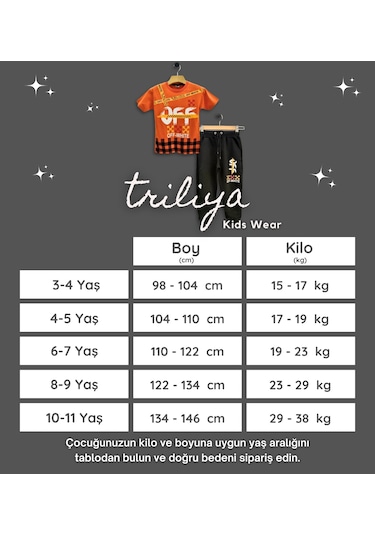 Triliya - Erkek Çocuk İkili Takım Off-white Baskılı Tişört Ve Eşofman Altı Takımı 3-11 Yaş 001