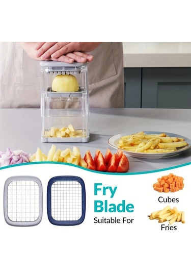 Dashanshop 1 Set Gri French Patates Kesici Soğan Doğrayıcı Havuç Kesici Mutfak Aletleri Salatalık Ve Patates Çok Amaçlı Sebze Kesici Grey 1 Parça