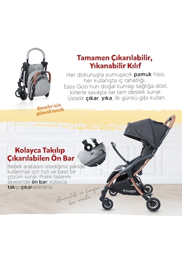 Huggy Easy Go Kabin Boy Otomatik Katlanır Bebek Arabası