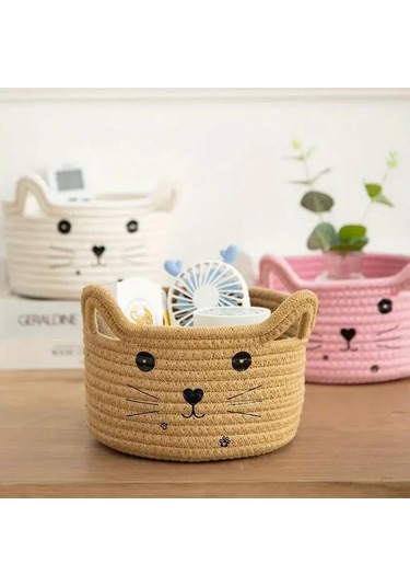 Yıkanabilir Organizatör Depolama Sepeti Aperatifler İçin Kedi Çok Renkli