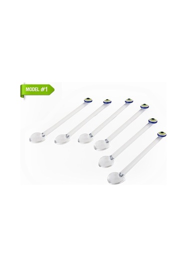 Büro Ev Ofis Mutfağı İçin 6adet Cam Yapım Renkli Çay Kaşığı Seti Diğer