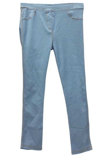 Kız Çocuk Kot Pantolon Görünümlü Mevsimlik Açık Mavi Renk Tayt Açık Mavi