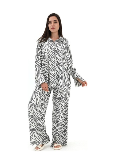 Zebra Desenli Alt Üst İkili Takım - Siyah-siyah Siyah