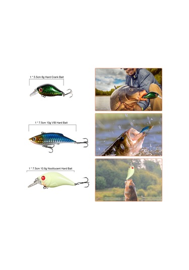 Yuntech01 94 Parça Tatlı Su Yem Seti - Metal Ve Plastik Malzeme, Noctilucent Hard Bait, Spoon Bait, Yumuşak Yemler İle Yem Kutusu