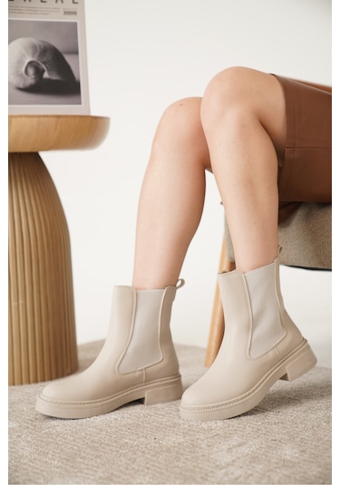 D0742 Soğuk Geçirmez Kışlık Kadın Bot & Bootie Nut