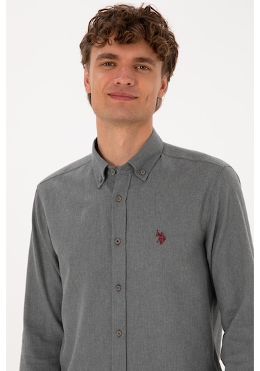 U.s. Polo Assn. Erkek Gri Gömlek Basic 50316721-vr024 Gri