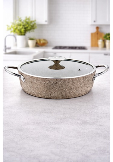 Cocinero 3316 Bej Granit 28 Cm Kısa Tek Tencere Antrasit