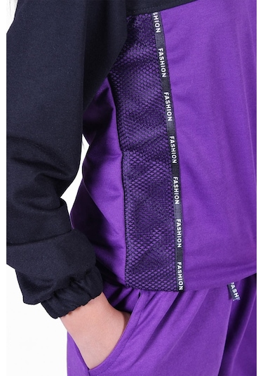 Fyk Kids Snow Fasıhıon Baskılı Kız Çocuk Eşofman Takımı Mor