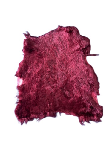 Gerçek Uzun Tüylü Koyun Postu Bordo 80 X 60 Cm
