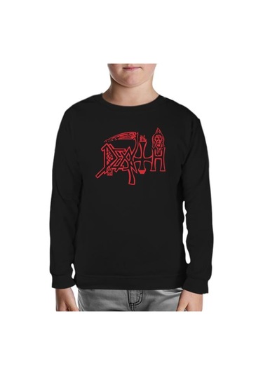 Death - Logo Siyah Çocuk Sweatshirt Siyah