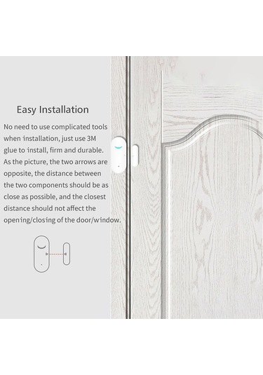 Besthome1 Tuya Akıllı Wifi Pencere Alarmı, Uzaktan Kontrol, Otomatik Cihaz Entegrasyonu, Pil Hariç