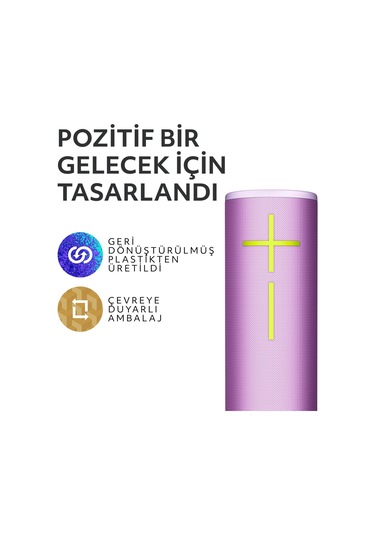 Ultimate Ears Boom 4 Taşınabilir Su Geçirmez Bluetooth Hoparlör, 360 Derece, 15 Saatlik Pil Ömürlü - Mor