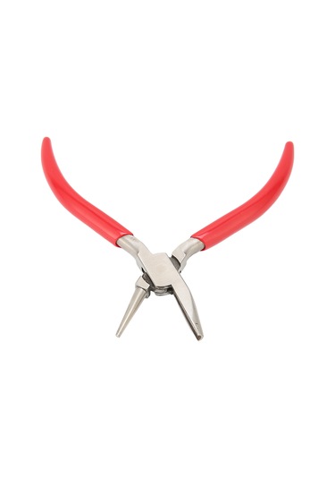 Mücevher Pensesi Yivli Yüksek Karbon Çelik Kauçuk Saplı Tel Bükme Makarası Pensesi Dıy Mücevher Yapımı İçin