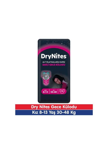 Huggies Drynites Kız 8-13 Yaş Emici Gece Külodu 30-48 Kg 9 Adet Diğer
