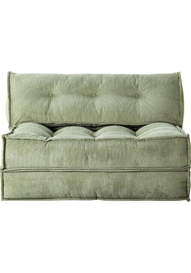 Homedius Mocca Fitilli Kadife Çift Kişilik Katlanır Yatak Olabilen Koltuk-çağla Yeşili Gri