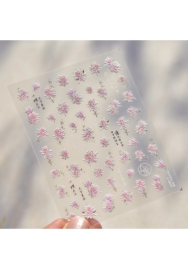 1 Adet 5d Japon Pembe Petal Kabartmalı Nail Art Etiketler Zarif Retro Çiçek Kendinden Yapışkanlı Transfer Tırnak Süslemeleri Çıkartmaları Dıy Karpuz Kırmızı