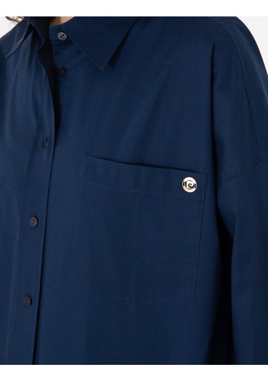 Pierre Cardin Kadın Lacivert Gömlek Desenli 50313596-vr033 Lacivert