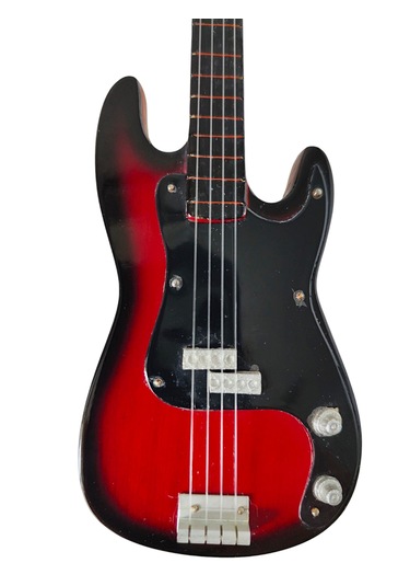 El Yapımı 1/4 Ölçek Minyatür Elektro Bas Gitar Fender Precision R