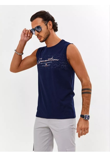 Coffa Sporcu İçlik Baskılı Atlet 73259926 Mavi