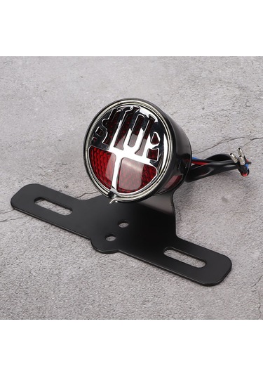 Moveevo Motosikletler İçin Klasik Stiliyle Yenilenen Durma/fren Lambası - Aluminyum Gövde, Yüksek Parlaklık, Evrensel Uyum, Plaka Tutuculu