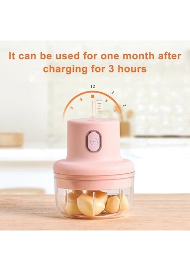 Kablosuz Kıyıcı Ev Elektrik Çok Fonksiyonlu Kıyılmış Tamamlayıcı Gıda Karıştırma Sarımsak Artifact Pişirme Makinesi Presler Pembe, 250ml Açık Gri