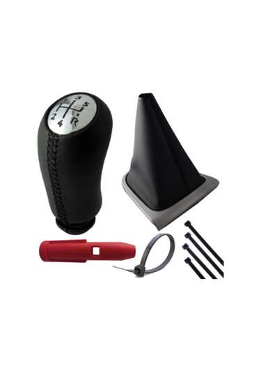 Renault Clio 4 Deri Vites Topuzu Siyah Dikişli Ve Körüğü Takım siyah