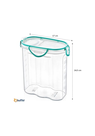 Buffer® 4 Adet Kilitli Kapaklı Erzak Gıda Saklama Kabı 24 Litre Çok Renkli